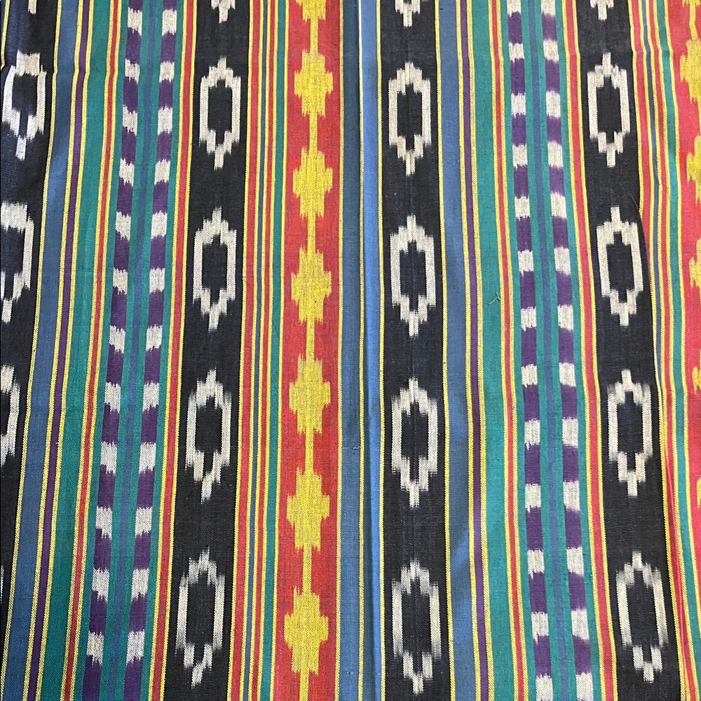Vintage Vibrant Southwest- Style Striped Woven Fabric - 1 yard